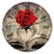 Designart 'Red Rose Inside The Book Modern Wall Clock